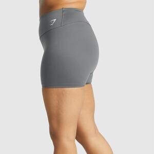 Gymshark Gray High-Waist Bike Shorts
